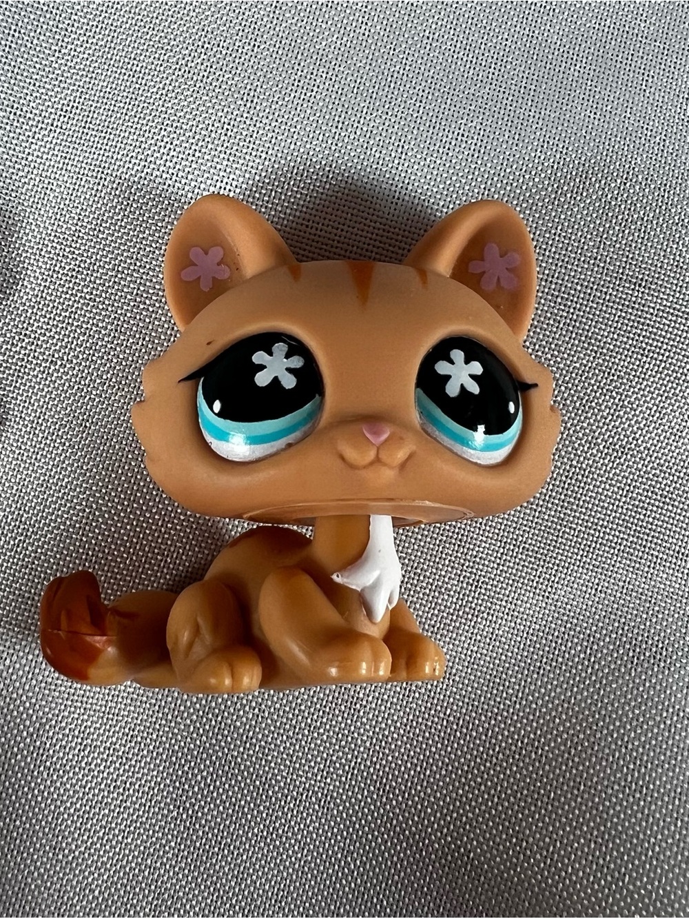 Authentic Littlest Pet Shop #649 Crouching Kitty Cat Orange Tabby G2 LPS